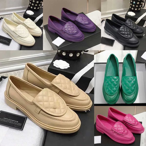 

designer women casual shoes fashionable leather low heel anti slip outdoor calfskin shoes, Black