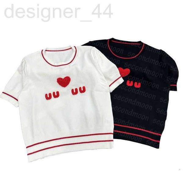 

women's knits & tees designer heart twomen short sleeve crew neck knitting spring summer casual t shirt mhtj, White