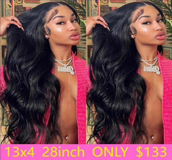 

extensions for black 30 inch wavy wig 13x4 hd transparent frontal brazilian body wave lace front human hair wigs3651147
