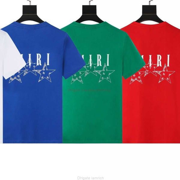 

neck amirly designer fashion round clothing es tees star am tshirt fashion printed brand amies letter tshirt short sleeved half sleeved bott, White;black