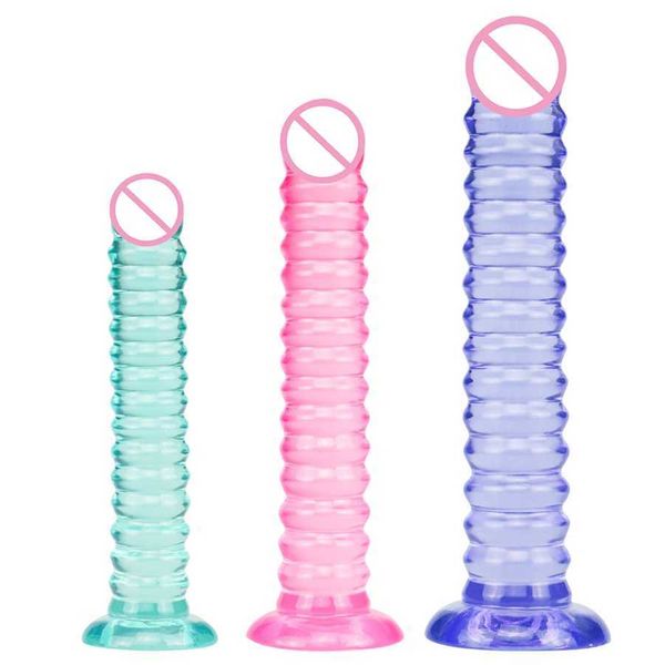 

6 color jelly long big dildo with strong suction cup huge penis dick butt anal plug toys for woman men shop 80% online store