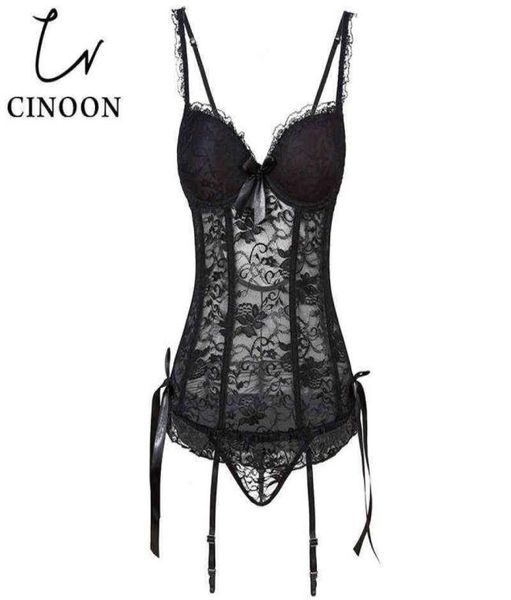 

nxy set cinoon hollow corset women underwear lace up body bustier overbust mesh breathable corsets women039s lingerie1251628, Red;black