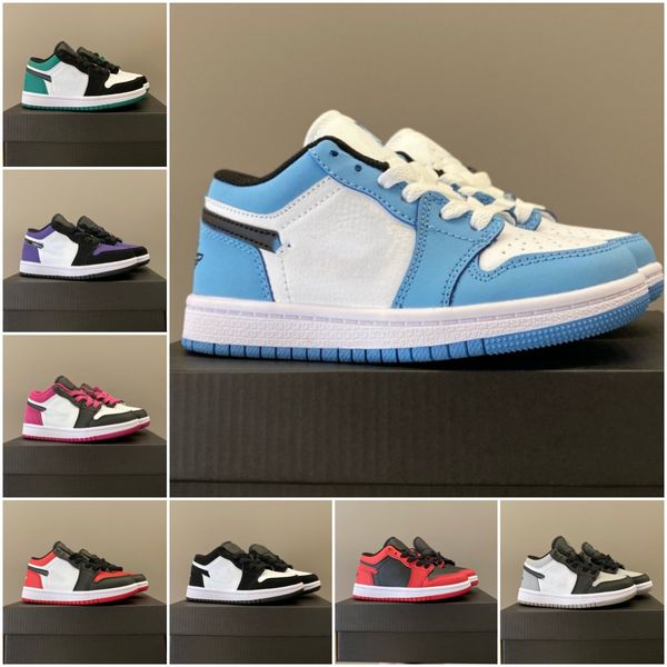 

air jorden 1 jumpman 1 1s og children's basketball shoes university blue unc hyper royal bred patent black toe dark mocha twist tan lin