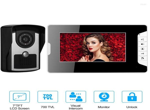 

video door phones sysd model 813fc11 wired visual intercom doorbell 7inch highdefinition lcd phone rain proof night vision unloc5684691