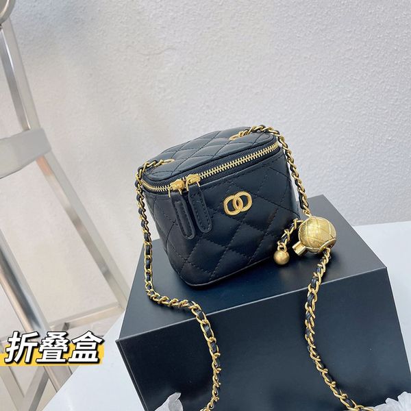 

mini cosmetic handbags totes designer bag luxury card holder women daily crossbody makeup bags genuine leather classic handle size 10x10cm