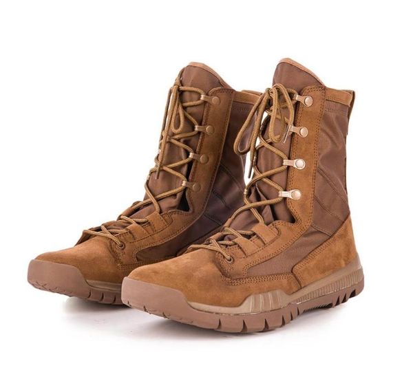 

summer outdoor 07 combat male light special force military boots high tactics marine boots shock absorption training hiking bo1322317, Black
