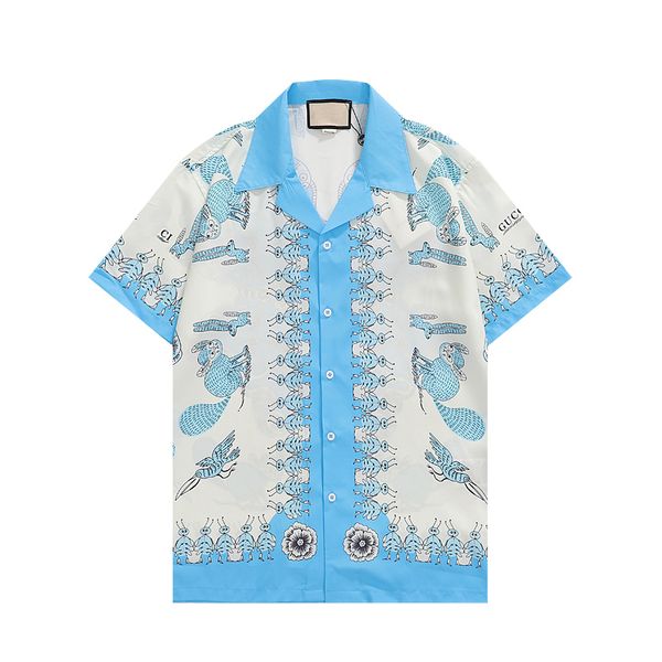 

2023 designer shirt mens hawaii floral casual shirts button up shirts print shirt men short sleeve dress t-shirt -3xl, White;black