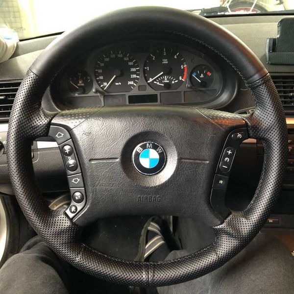 

steering wheel covers anti-slip black leather braid car steering wheel cover for bmw e36 1995-2000 e46 1998-2004 e39 1995-2003 x3 e83 x5 e53