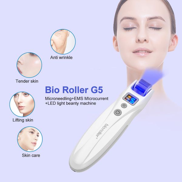 

electric bio roller g5 ems microcurrent 2 kinds led lights blue light anti-inflammatory red light anti-aging reduces wrinkles vibration roll