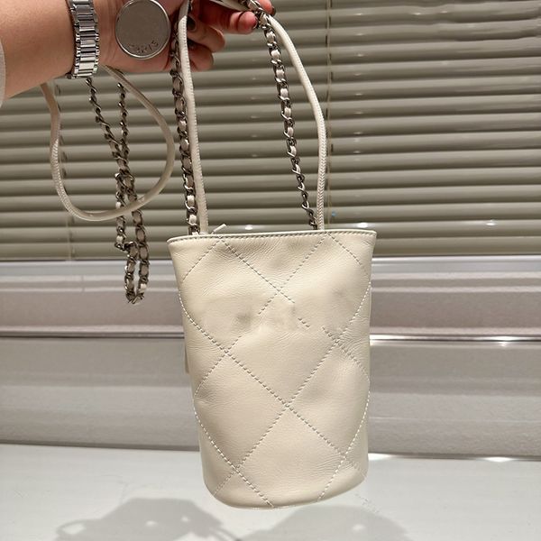 

designers classic mini women bucket shoulder bags handbags 8a quality cowhide quilted matelasse silver chain solid color crossbody bag luxur