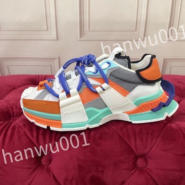 

2023 new designer sneakers calfskin casual shoes reflective shoes leather trainers sneaker leisure shoe platform lace-up, Black