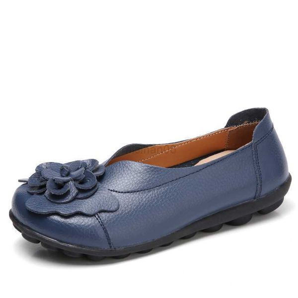 

dress shoes 2023 summer loafers women soft genuine leather flat flats with flowers ladies designers y23, Black