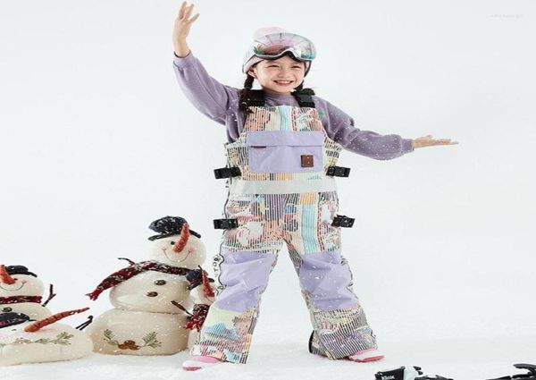 

skiing jackets children onepiece ski pants snow overalls girls boys windproof waterproof outdoor snowboard kids suit winter cloth4491264