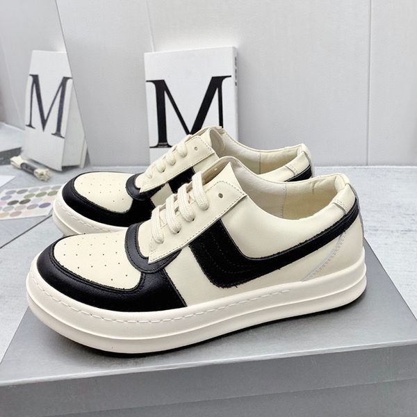 

casual oversized mens shoes luxurious designer thick sole high rise couples shoes low board shoes sports casual canvas leather womens shoes, Black