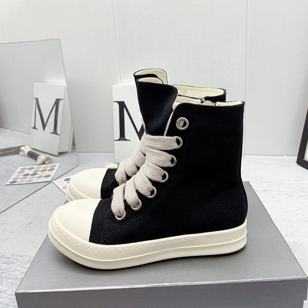 

black high-shoes 2023 new short boots leather mens shoes luxury designer canvas classic breathable british hip-hop womens shoes sizes 35-48