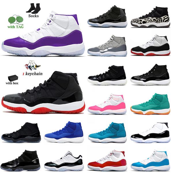 

cool grey 11 jumpman 11 cherry 11s basketball shoes pink white jade blue green orange purple concord with box jordens womens mens trainers s, White;red