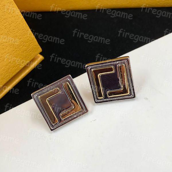 

party square earring retro gold sliver stud retro pendant engagement earring for lady wholesale, Golden;silver