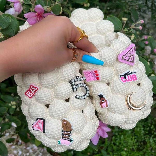 

sandals summer new bubble slippers women toe covered massage creative peanut shoes herringbone beach flip flops 230417, Black