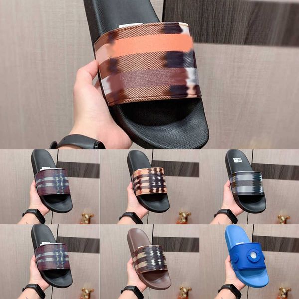 

men's women's rubber designer slippers shoes summer beach outdoor cool slipper fashion wide designers slides lady household slide, Black