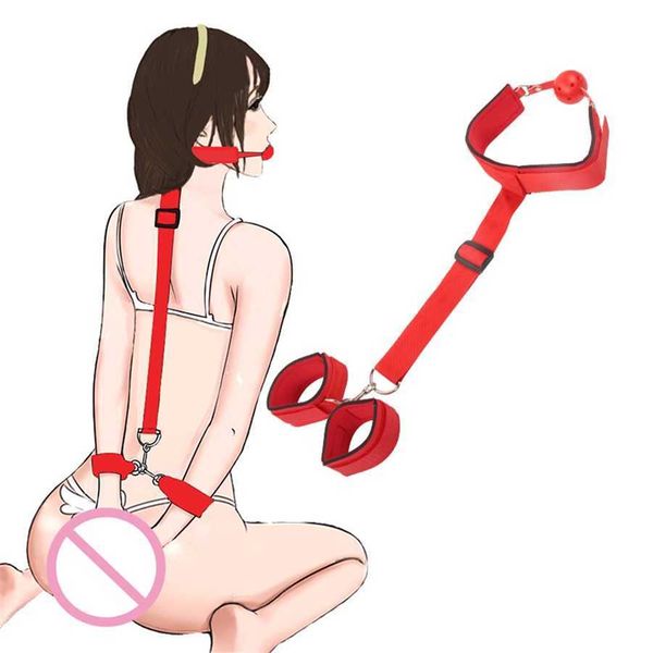 

sm handcuff bondage restraints cuff slave games erotic toys for couples hand and neck collar kit 80% online store