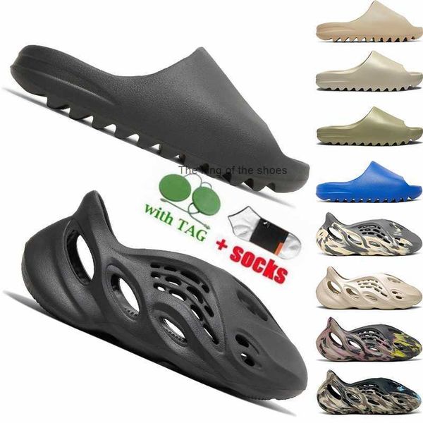

designer sandals foam runners sandale platform slides bone onyx sand ararat pure mineral blue resin fashion slippers big size 36-48 ing, Black