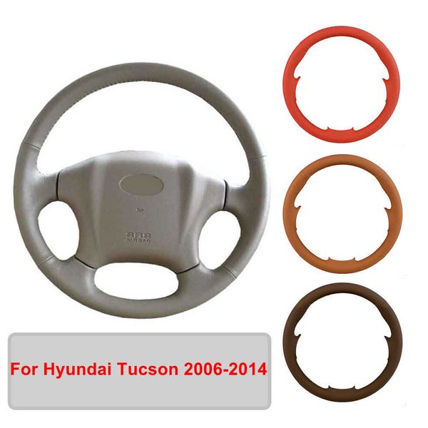

steering wheel covers hand-stitched artificial leather car steering wheel cover forhyundai tucson 2006-2014 original steering wheel braid g2