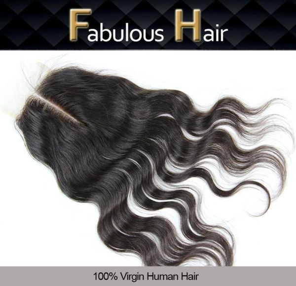

brazilian body wave lace closure 35x4 human virgin hair closure 820quot unprocessed pure color natural black hairpiece b3123848, Black;brown