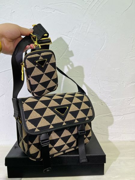 

shoulder bag designer handbag crossbody bag pra logo women's bag men's bag new messenger bag triangle canvas messenger bag two-pie