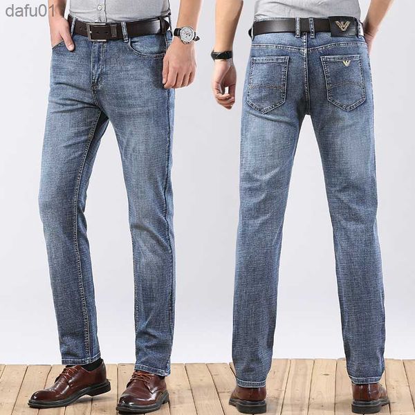 

men's jeans men's thin jeans mens loose straight mid waist youth casual pants l230520, Blue