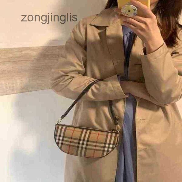 

plaid classic suitable ladies cowhide designer for burbrerys underarm bag shoulder hand half moon e1p6