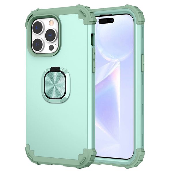 

heavy duty 3 in 1 phone cases for iphone 14 plus pro max hybrid pc tpu ring holder kickstand magnetic car mount luxury cellphone case back c