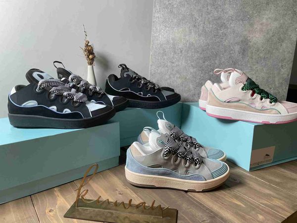 

basketball shoes casual curbs sneakers designer skate sneaker 100 authentics men women shoe lace nappa quality calfskin size 35-45, Black