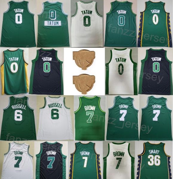 

finals basketball jaylen brown jersey 7 marcus smart 36 bill 6 jayson tatum 0 shirt embroidery for sport fans earned city team color black g, Black;red