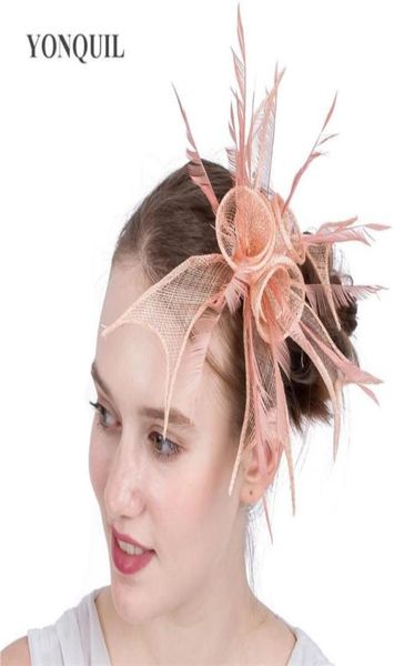 

hair accessories women sinamay fascinators clip with feather kentucky occasion headwear bridal wedding9275429