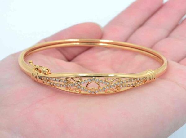 

gold color clear cz women romantic love heart bangle jewelry4632167, Black