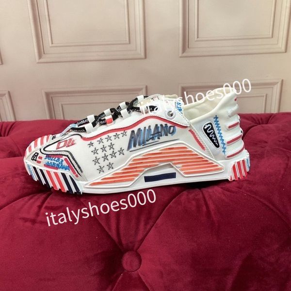 

luxury designer calfskin casual shoes men women vintage sneaker reflective sneaker platform trainers sneakers lace-up, Black