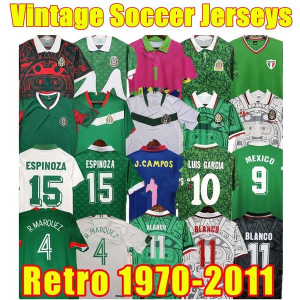 

mexico retro soccer jerseys blanco hernandez campos uniforms jorge campos sanchez goalkeeper football shirt 10 11 94 95 70 1983 86 94 95 97, Black;yellow