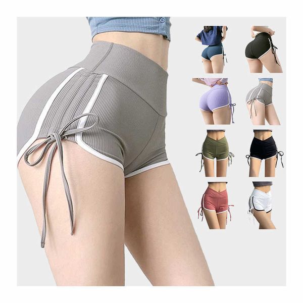 

custom booty short knitted tights running gym shorts workout pants women yoga fitness, White;black