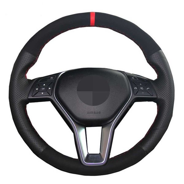 

steering wheel covers car steering wheel cover black genuine leather suede for mercedes benz a-class 2013-2015 b-class 2011-2014 cla-class b