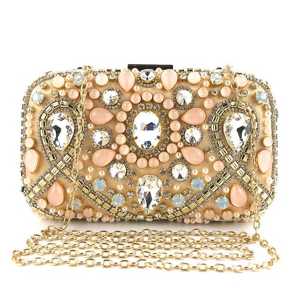 

new style chaozhou hengmei heavy handmade pearl embroidery bag with diamond 230524