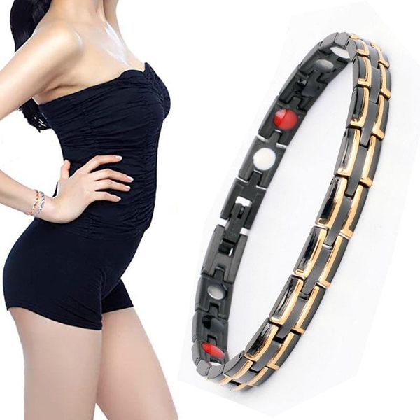 

bangle imagineitem magnetic lymph detox bracelet weight loss magnetic therapeutic slimming bracelet exquisite energy health bracelets, Black