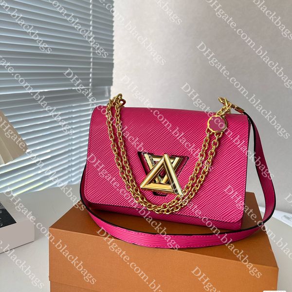 

luxury designer bag for women classic gold letter crossbody bag water ripple messenger bags square genuine leather solid olor bag