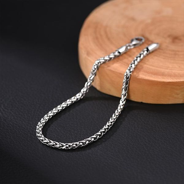 

bangle zabra 925 sterling silver keel bracelet men's trendy retro thai silver personality simple jewelry gift, Black