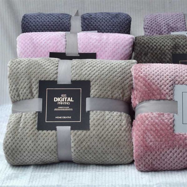 

solid pineapple plaid throw blanket coral flannel fleece soft plush blankets winter warm bed linen mesh bedspread for sofa