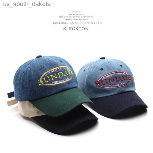 

ball caps sleckton cowboy baseball cap for men and women letter embroidery sun hats summer cotton snapback caps fashion hiphop hat l230523, Blue;gray