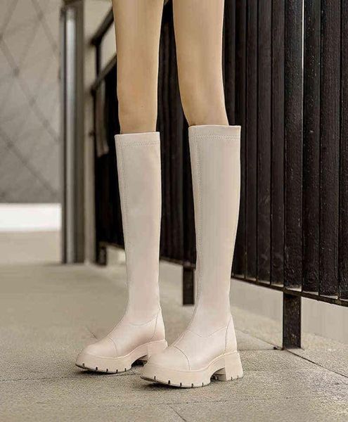 

long boots women039s thick soled thick heel high barrel martin boots women039s autumn and winter 2022 new thin boots tall an4099327, Black