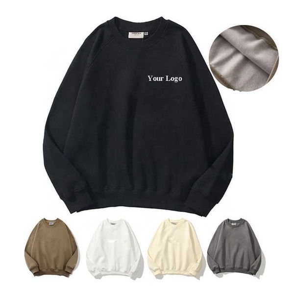 

oversized crewneck sweatshirts women 460g pullover in heavy cotton-rich fleece with rib cuffs hem mens hoodies and, Black