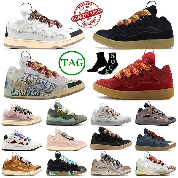 

luxury dress shoes designer leather curb sneakers pairs men women lace-up extraordinary trainers calfskin rubber nappa platformsol238e, Black