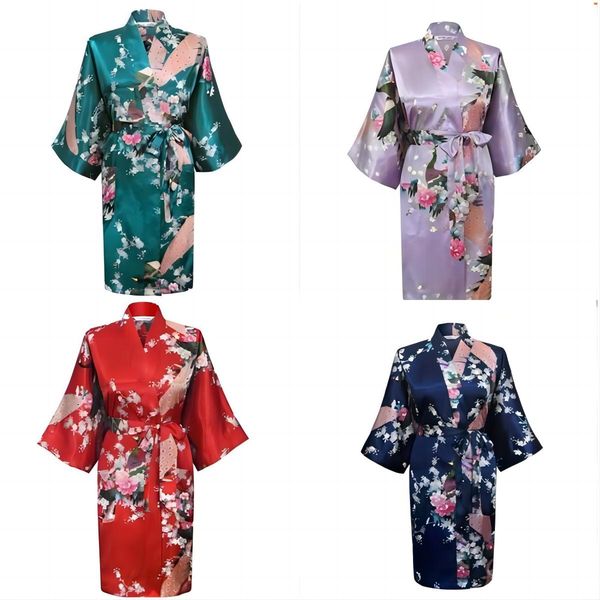 

womens solid royan silk robe ladies satin pajama lingerie sleepwear kimono bath gown pjs nightgown dresses loose home maxi women bigger size