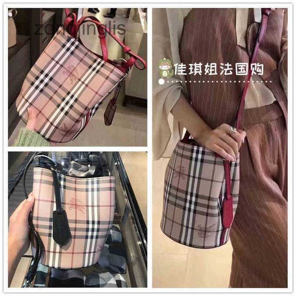 

ladies designer burbrerys bag bags classic plaid printing war classic horse double sided bucket handbag single shoulder diagonal straddle wo